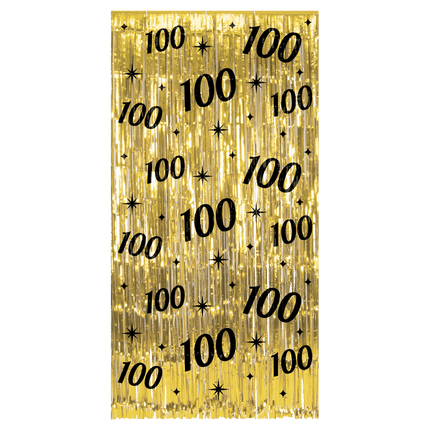 100 Jahre Türvorhang Gold Schwarz