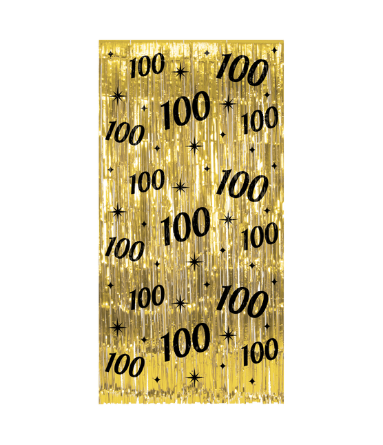 100 Jahre Türvorhang Gold Schwarz