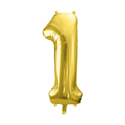 1 Jahr Figur Ballon Gold Leer 72cm