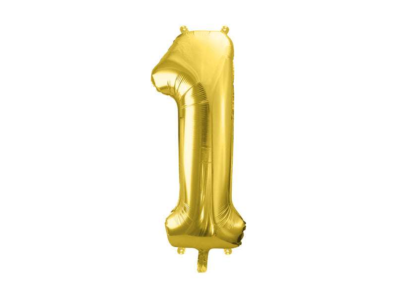 1 Jahr Figur Ballon Gold Leer 72cm