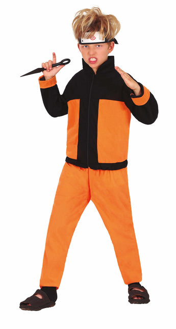 Ninja Kostüm Junge Orange Schwarz