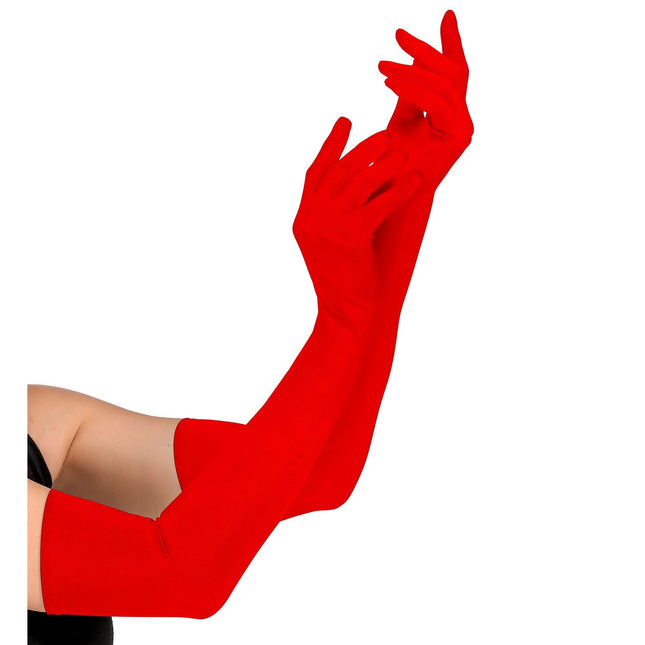 Rote Handschuhe Lycra