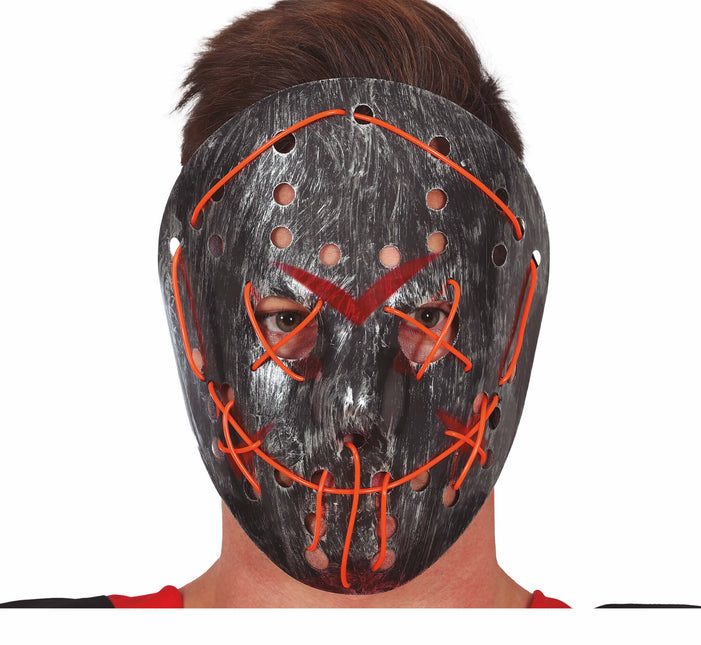 Halloween Maske Hockey mit Licht