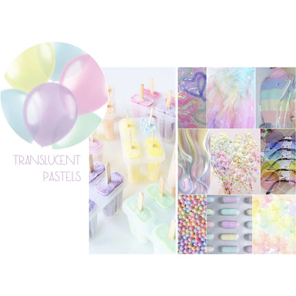 Farbige Luftballons Transparent Pastell 33cm 100 Stk.