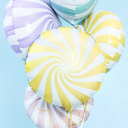 Heliumballon Light Yellow Swirl 45cm Leer