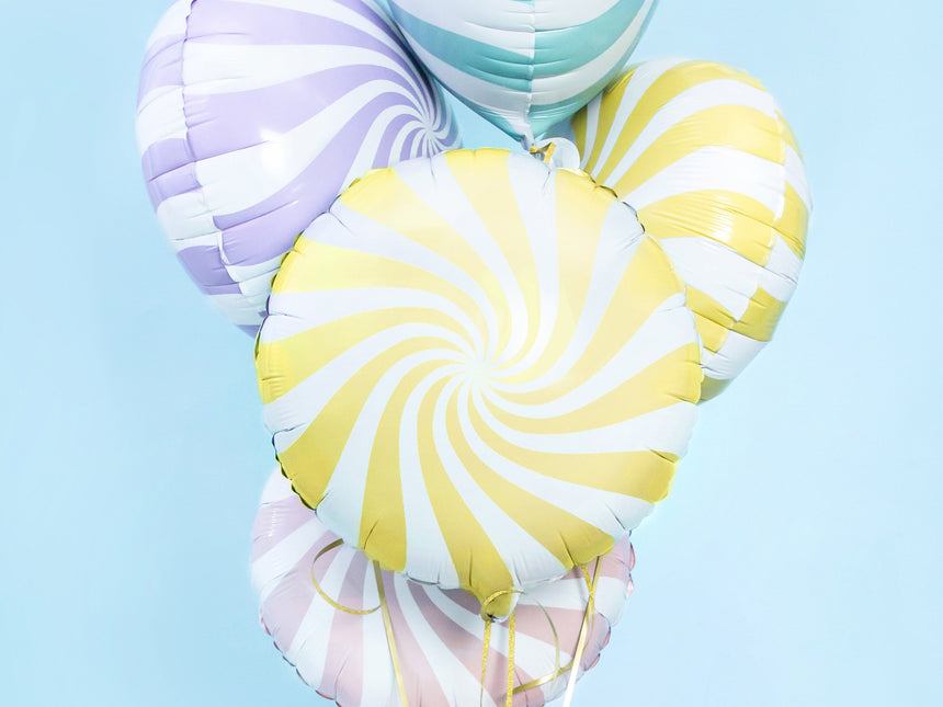 Heliumballon Light Yellow Swirl 45cm Leer