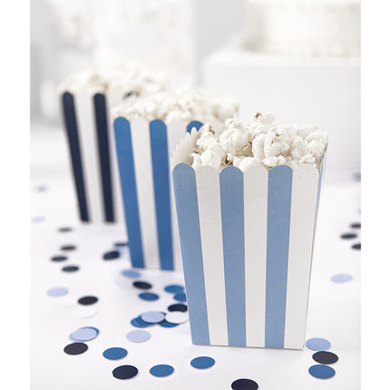 Popcornschalen Blau Mix 12,5cm 6Stk.