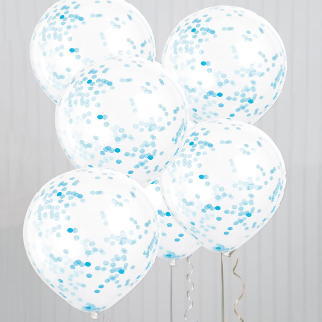 Konfetti Ballons Hellblau 40cm 6Stk