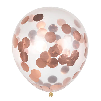 Rose Gold Konfetti Ballons 30cm 5Stück