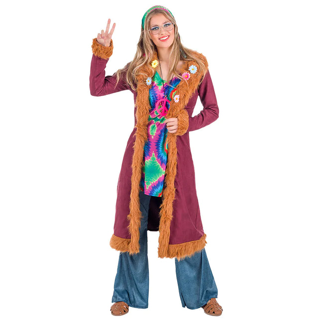 Hippie 60S Kostüm Rosa Damen