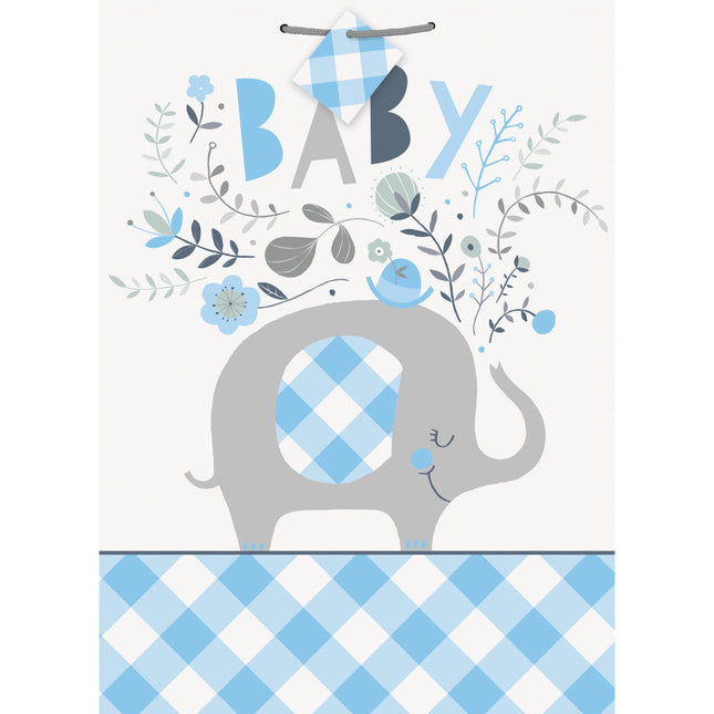 Baby Elefant Geschenktasche Blau