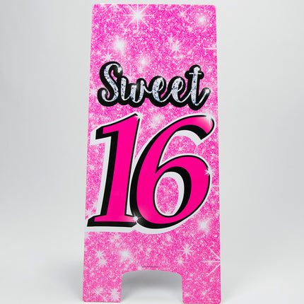 Warnschild Sweet 16 Pink 62,5cm