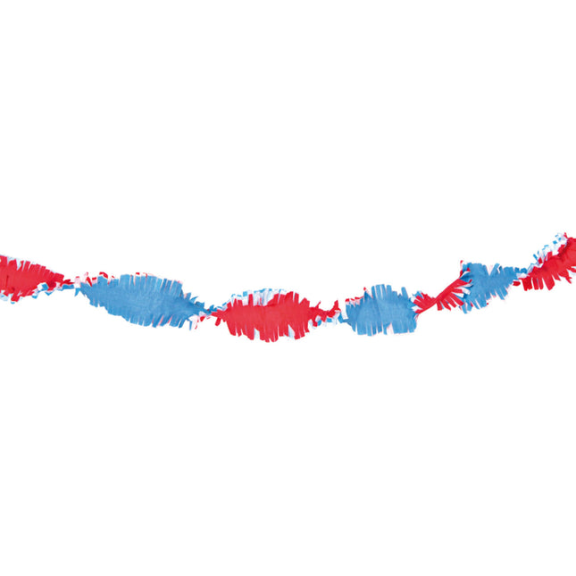 Kreppgirlande Rot Weiß Blau 24m