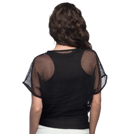 Fishnet Shirt Schwarz Damen M/L