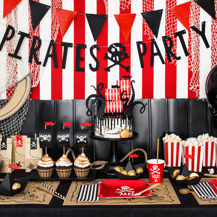 Piratengirlande Piraten Party Schwarz 1m