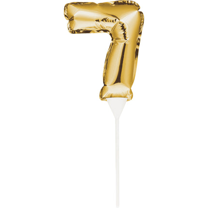 Gold Tortenaufleger 7 Jahre Folienballon 13cm