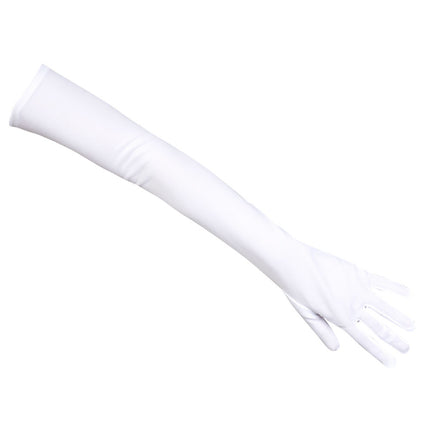 Weiße Handschuhe lang 40cm