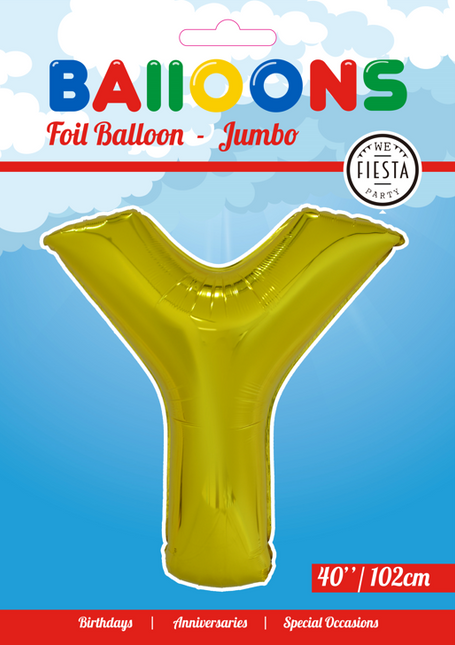 Folienballon Buchstabe Y Gold XL 102cm leer