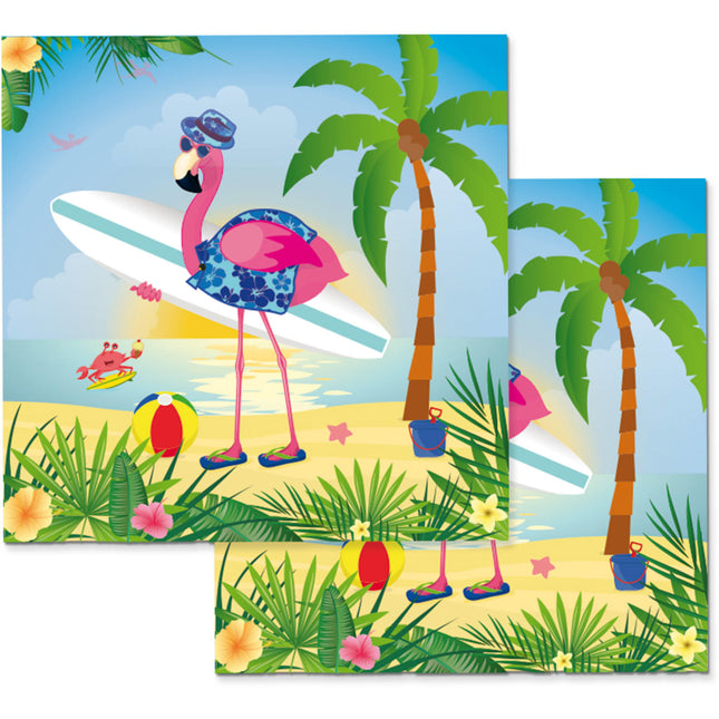 Hawaii Servietten Flamingo 33cm 20Stück