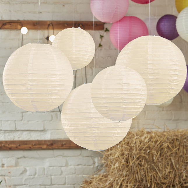 Baby Shower Lanterns Elfenbein Farbe 5pcs