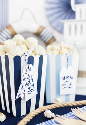 Popcornschalen Blau Mix 12,5cm 6Stk.