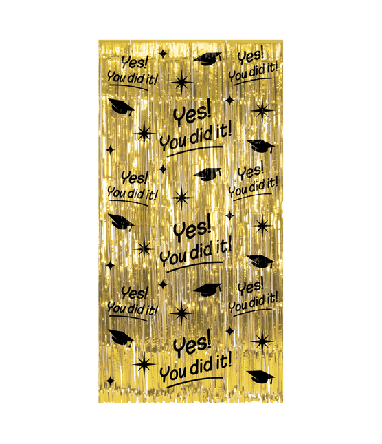 Passed Door Curtain Gold Schwarz