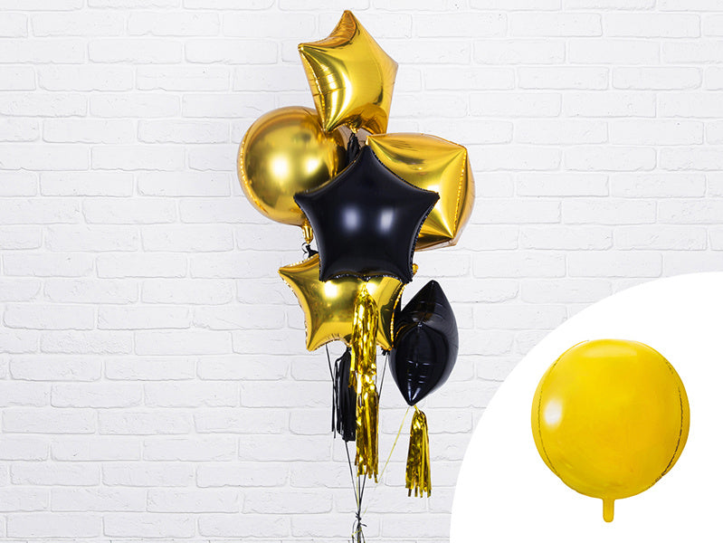 Helium Ballon Rund Gold Leer 40cm