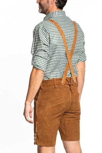 Lederhose Leder Short Braun und Hosenträger