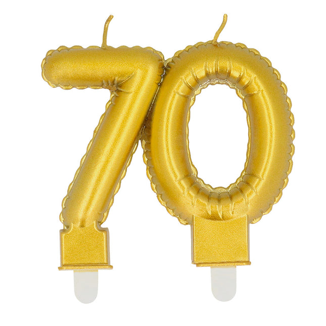 Goldene Kerze 70 Jahre 8cm