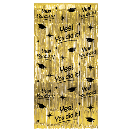 Passed Door Curtain Gold Schwarz