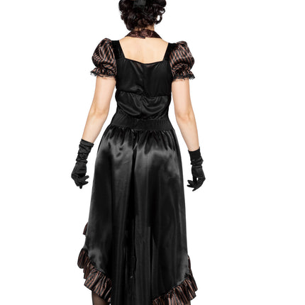 Steampunk Kleid Schwarz Damen