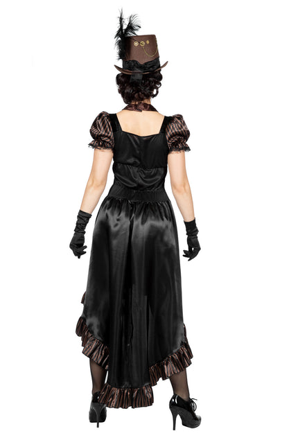 Steampunk Kleid Schwarz Damen