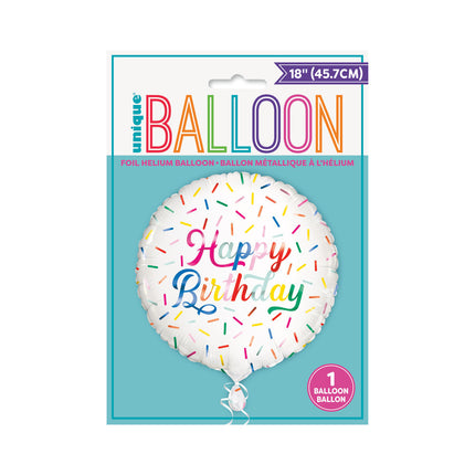 Helium Ballon Happy Birthday Sprinkles 45cm leer