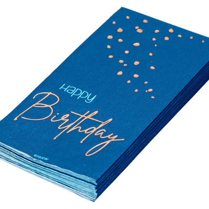 Happy Birthday Servietten Blau 33cm 10Stück