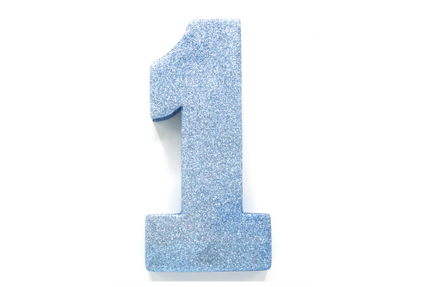 Hellblaue Tischdekoration Figur 1 Glitter 20,5cm