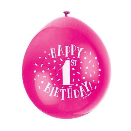 Luftballons Happy Birthday 1 Jahr 28cm 10Stk