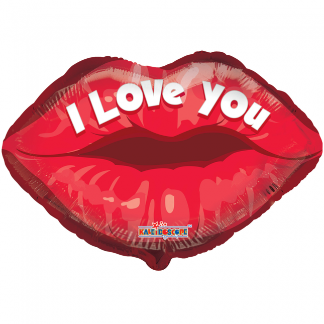 Helium Ballon Lips I Love You 45cm leer