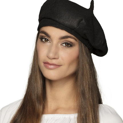 French Beret Schwarz