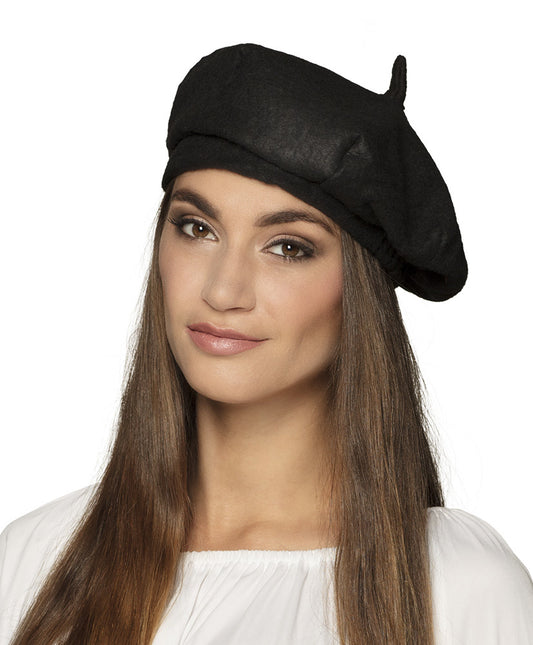 French Beret Schwarz