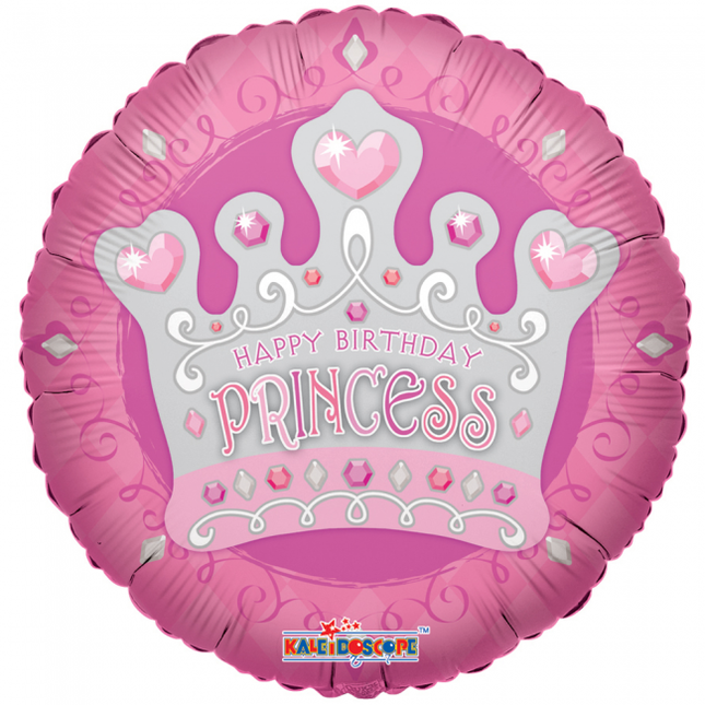 Heliumballon Happy Birthday Prinzessin Krone 45cm leer