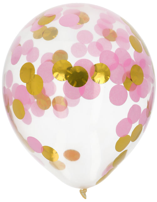 Konfetti Ballon Rosa Gold 30cm 4Stk