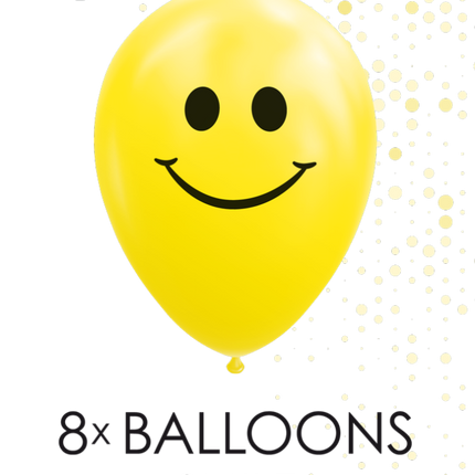 Gelbe Luftballons Smiley 30,5cm 8Stück