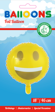 Helium Ballon Emoji Lächeln 45cm leer