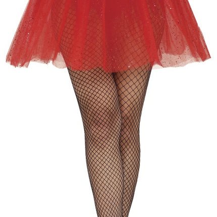 Rotes Tutu Damen Glitzer 40cm