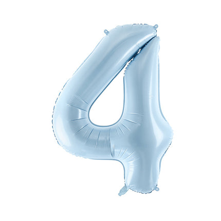 4 Jahre Figur Ballon Hellblau Leer 72cm