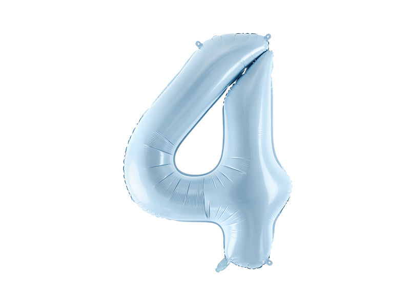 4 Jahre Figur Ballon Hellblau Leer 72cm