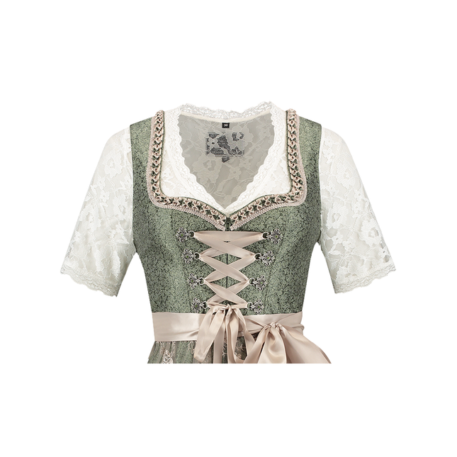 Rosa Weiß Creme Dirndlkleid Oktoberfest Damen Jaquard Grau