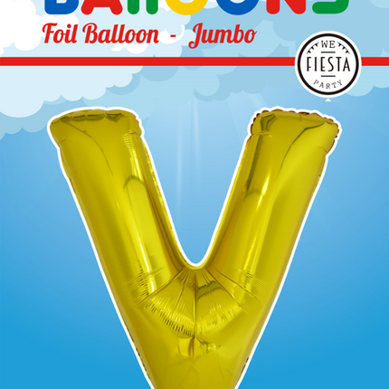 Folienballon Buchstabe V Gold XL 102cm leer