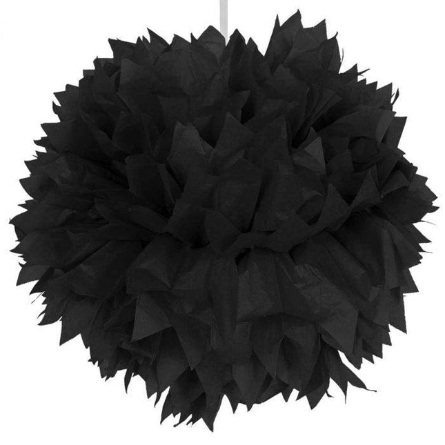 Pompon Schwarz 30cm