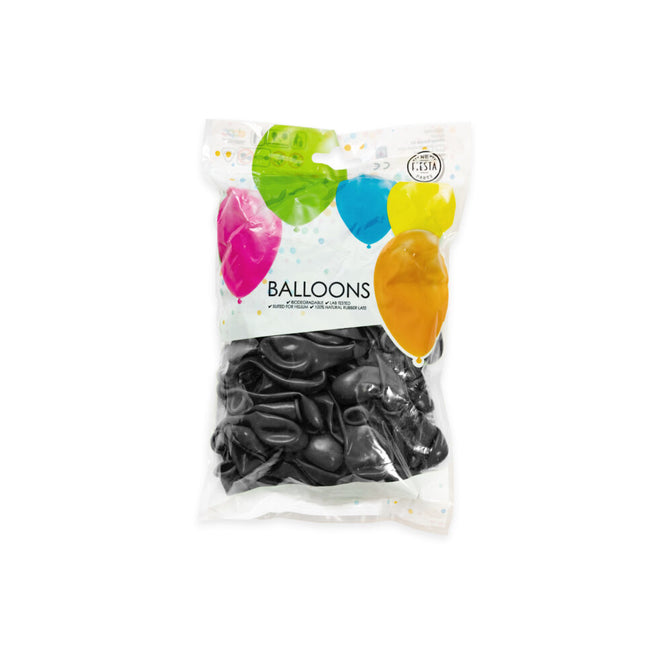 Schwarze Ballons Metallic 13cm 100Stk